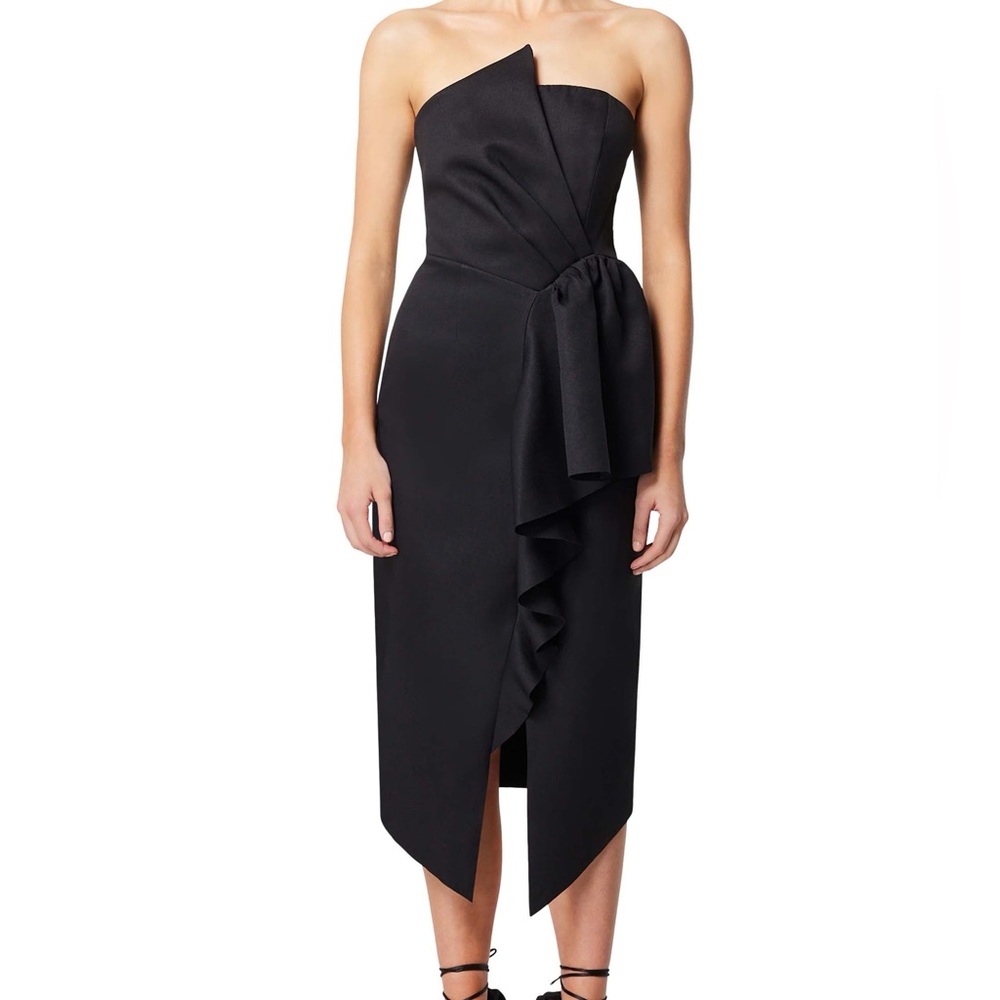 Elliatt Reception Cascade Ruffle Strapless Cocktail Dress